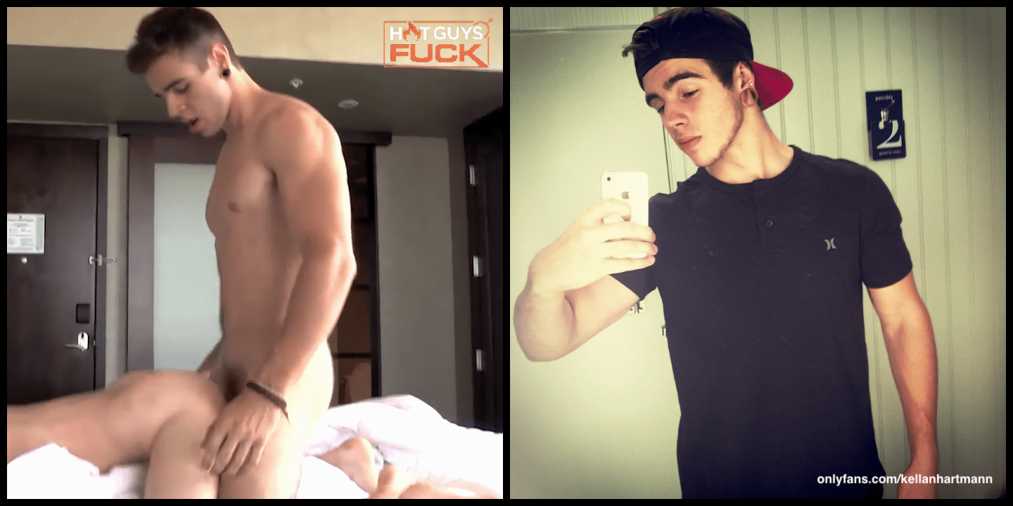 Kellan Hartmann teen muscle stud makes his first porn video - Hunter Storch