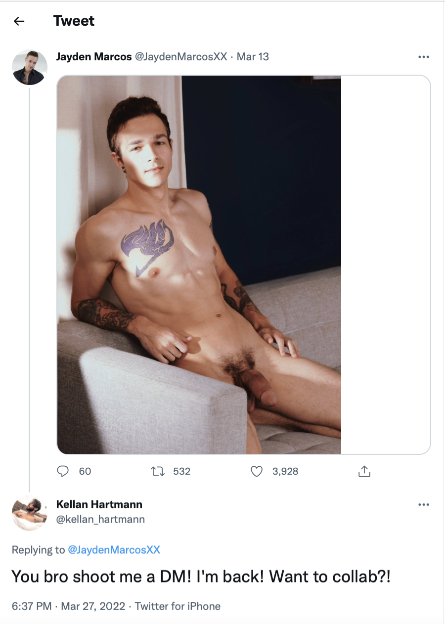 Kellan Hartmann tweet to Jayden Marcos