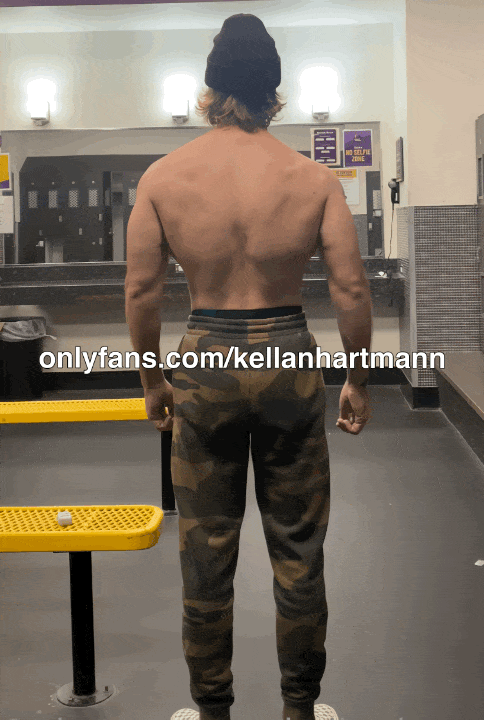 Muscle stud Kellan Hartmann strong and sexy at the gym