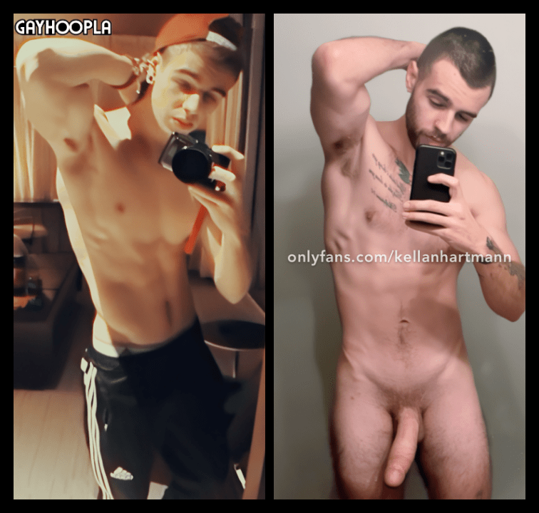 Kellan Hartman selfies then and now 2015 and 2023 Hunter Storch for Onlyfans and Gayhoopla